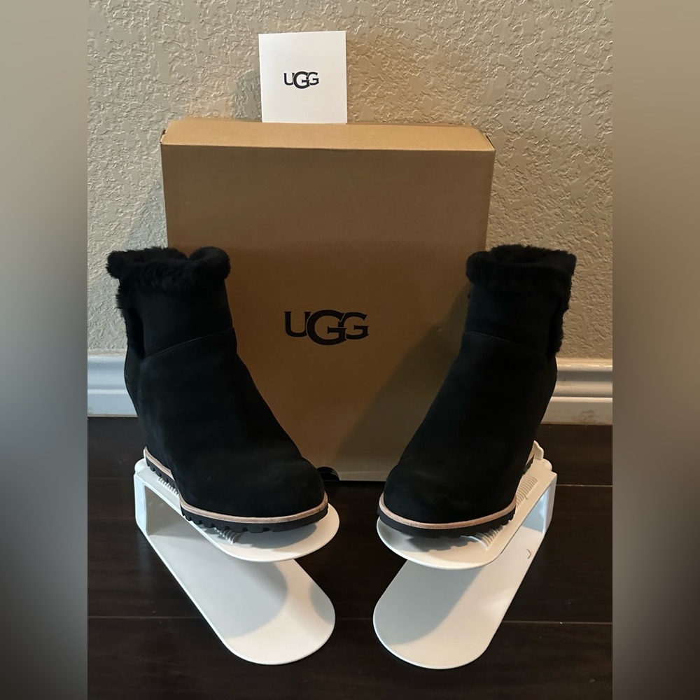 Black UGG wedge bootie